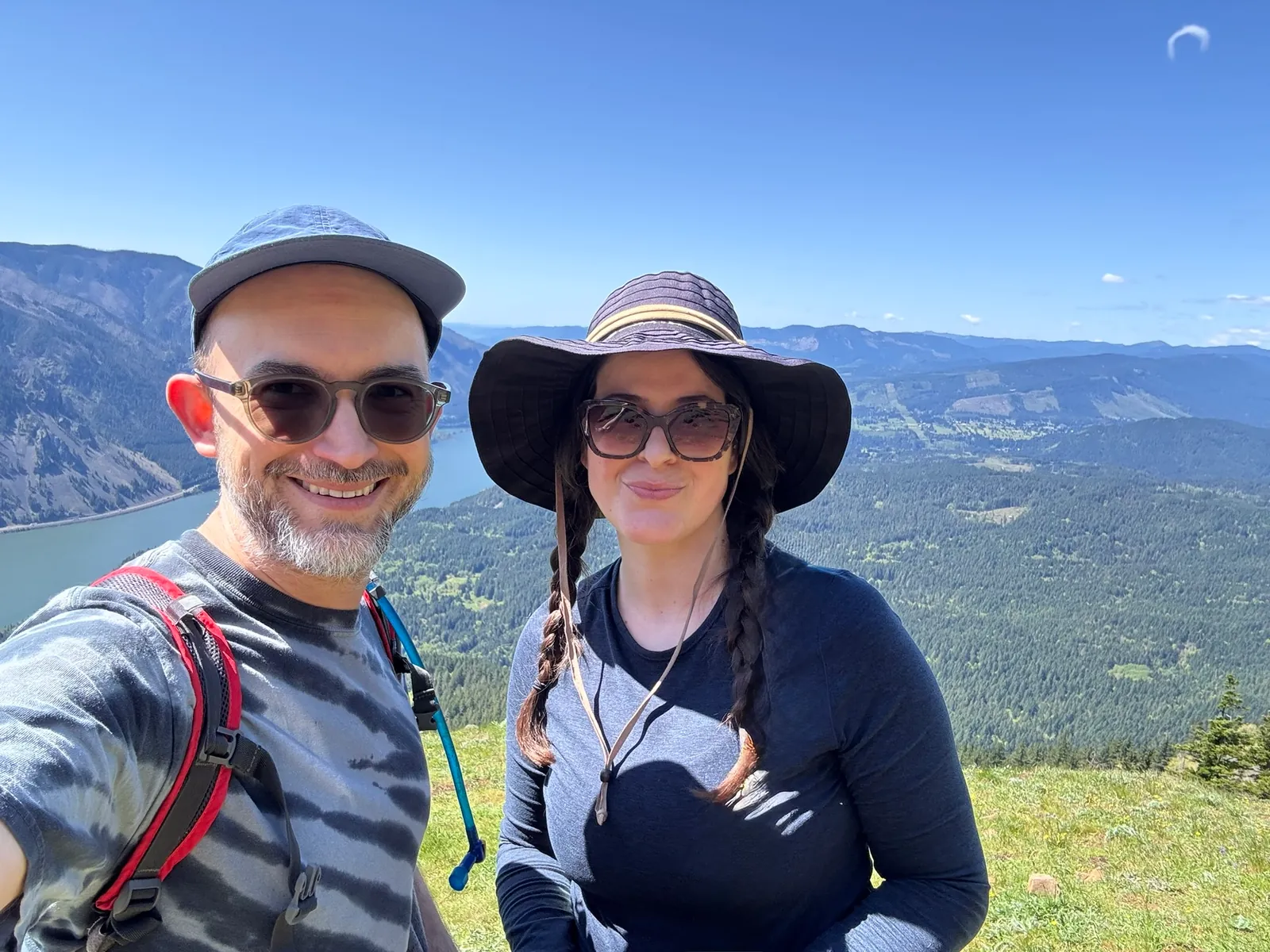Nate and Erika on Dog Mountain, above the Columbia River Gorge.