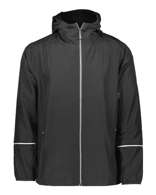 Holloway Men's Packable Hooded Jacket — Black — Front