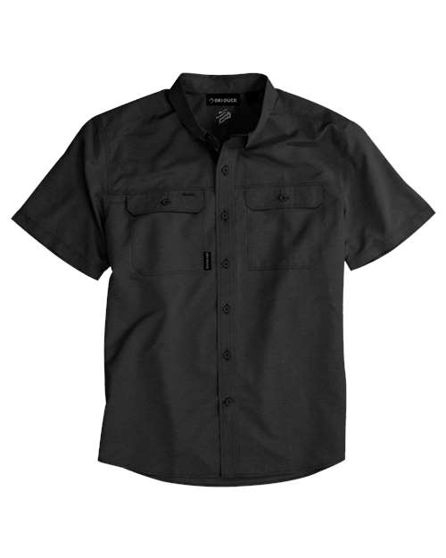 DRI DUCK Men's Crossroad Woven Short Sleeve Shirt — Charcoal — Front