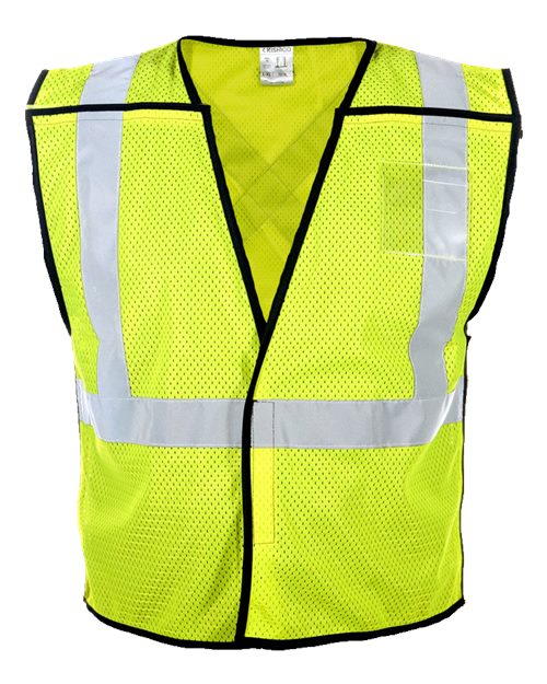 Kishigo Unisex X-Back Breakaway Vest — Lime — Front