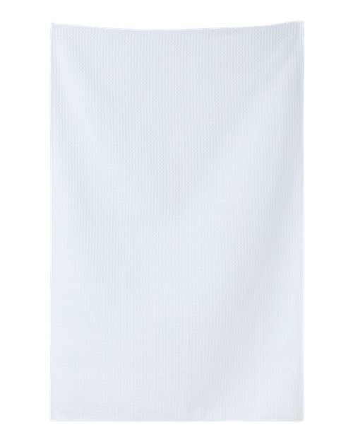 Liberty Bags Sublimation Waffle Weave Golf Towel — White — Front