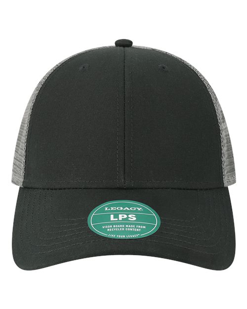 LEGACY Lo-Pro Snapback Trucker Cap — Black/ Dark Grey — Front