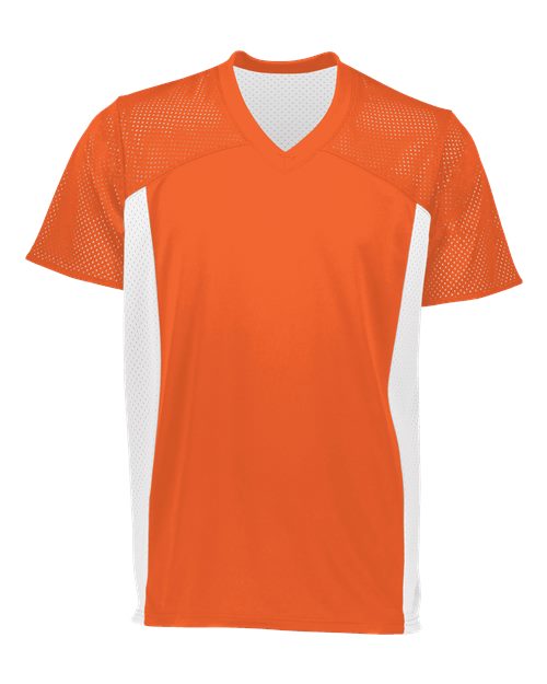 Augusta Sportswear Youth Reversible Flag Football Jersey — Orange/ White — Front