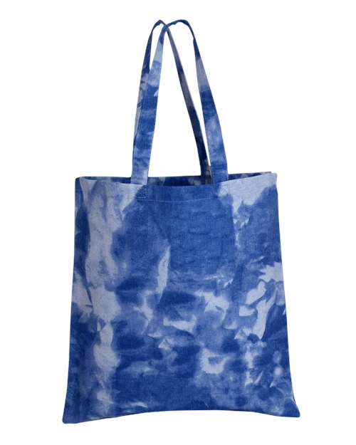 Q-Tees Tie-Dyed Canvas Tote Bag — Cloudy Blue — Front
