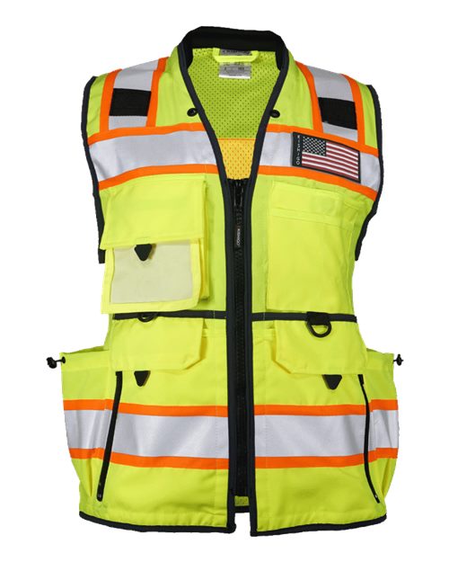 Kishigo Women’s Ultimate Construction Class 2 Vest — Lime — Front