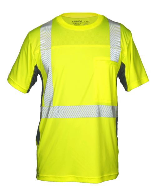 Kishigo Unisex Premium Black Series® Cool Touch Class 2 T-Shirt — Lime — Front