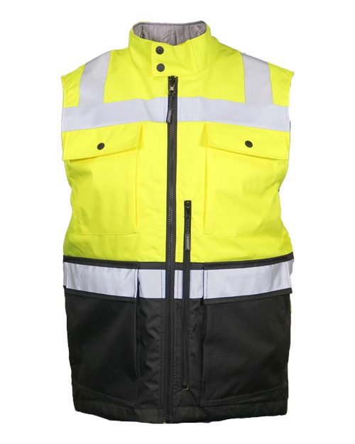 Kishigo Unisex Insulated Class 2 Vest — Lime — Front