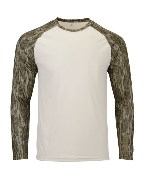 Paragon Men's Jackson Mossy Oak Colorblocked Long Sleeve T-Shirt — Bottomland — Front
