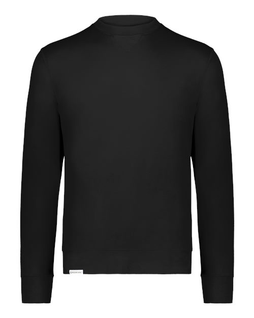 Holloway Unisex Eco Revive™ Ventura Soft Knit Crewneck Sweatshirt — Black — Front