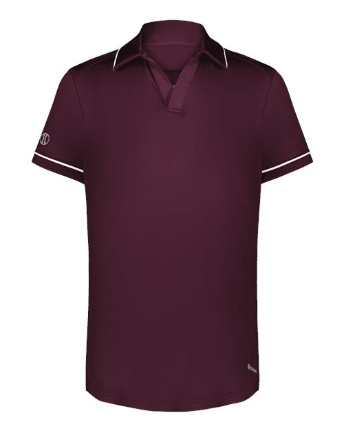 Holloway Women's CoolCore® Polo — Maroon/ White — Front