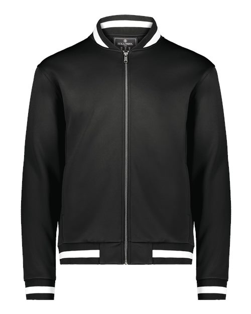 Holloway Youth V-Street Full-Zip Jacket — Black/ White — Front