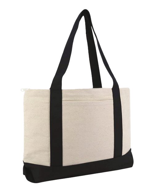 Liberty Bags Large Zippered Cotton Canvas Tote — 