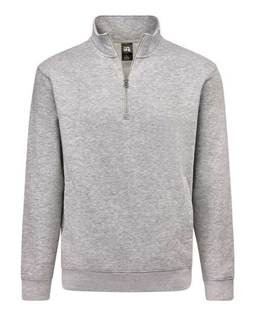 J. America Unisex BTB Fleece Quarter-Zip Sweatshirt — Oxford — Front