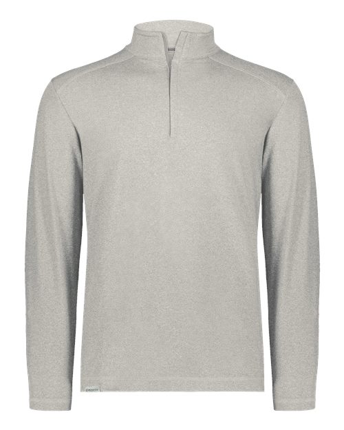 Holloway Unisex Eco Revive™ Ventura Soft Knit Quarter-Zip Pullover — Grey Heather — Front