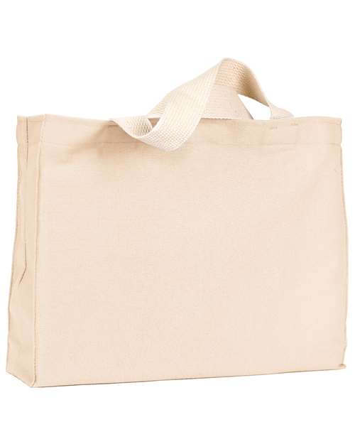 Bayside USA-Made Canvas Medium Gusset Tote Bag — Natural — Front