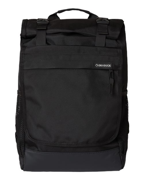 DRI DUCK Roll Top Backpack — Black — Front