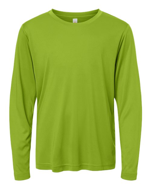 CORE365 Youth Capital Performance Long Sleeve T-Shirt — Black