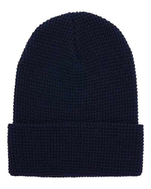 Waffle Cuffed Knit Beanie