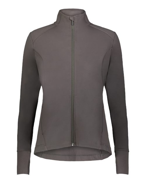 Holloway Girls' Eco Revive™ City Flex Full-Zip Jacket — Carbon — Front