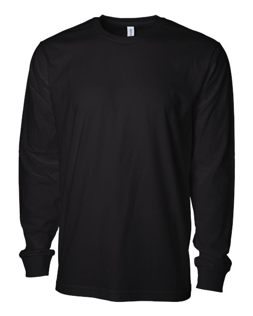 Independent Trading Co. Unisex Premium Long Sleeve T-Shirt — Black — Front