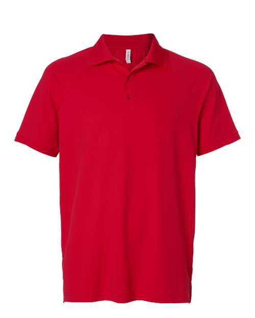 Team 365 Men's Topspin Stretch Grid Textured Polo — Black