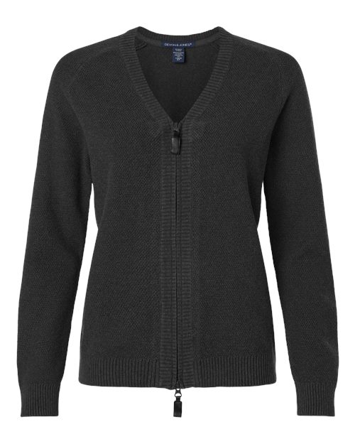 Devon & Jones Women's Hartland Textured Full Zip Sweater