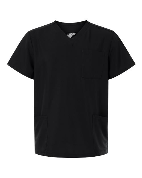 Hanes Men's V-Neck 3 Pocket Scrub Top
