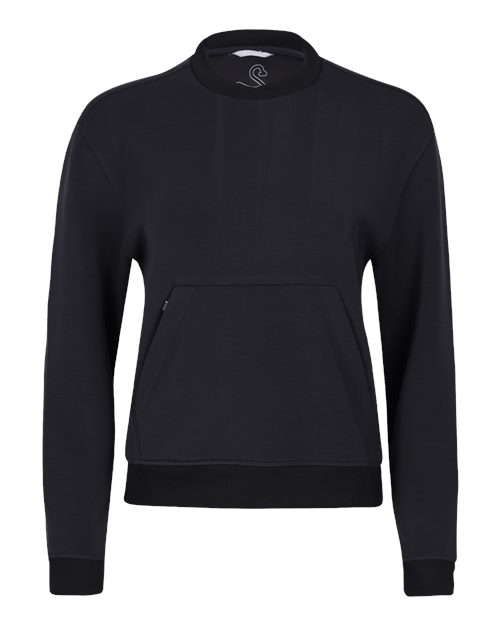 Swannies Women's Margaret Cross Neck Sweatshirt — Black — Front