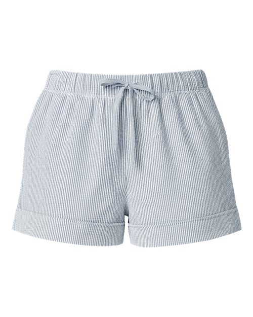 Boxercraft Women's Seersucker Shorts — Sky Blue — Front