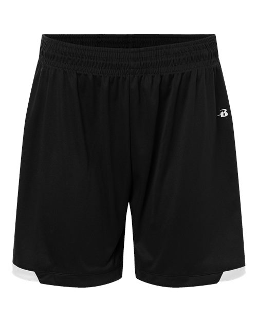 Badger Men's On The Rise Shorts — Black/ White — Front