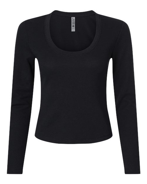 Next Level Women's Ideal Thermal Long Sleeve Shirt — Black — Front