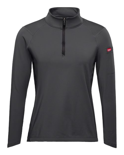 Red Kap Women's Performance Cadet Collar Quarter-Zip Pullover — Carbon — Front