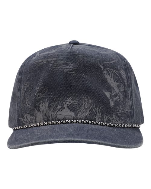 DRI DUCK Walleye Nature Scene Cap — Deep Blue — Front