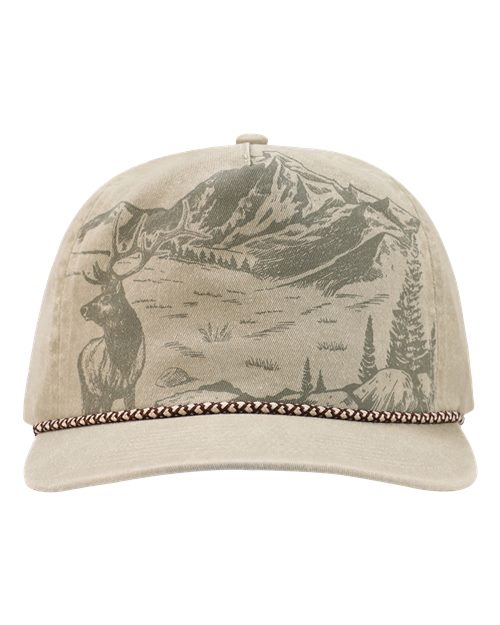 DRI DUCK Elk Nature Scene Cap — Stone — Front