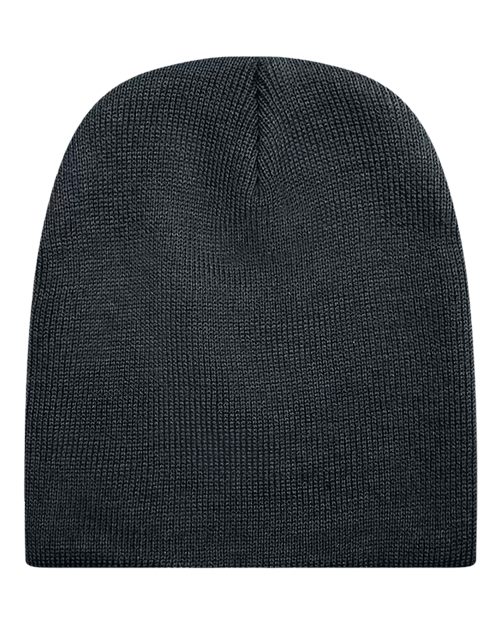 Unionwear Knit Winter Beanie — Black — Front