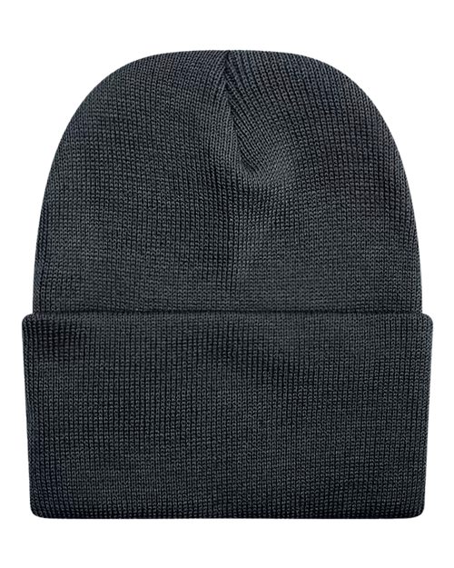 Unionwear Solid Knit Ski Hat — Black — Front