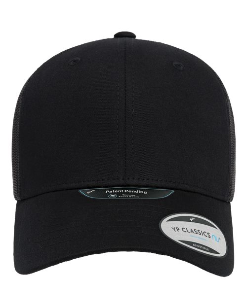 YP Classics NU Retro Trucker Cap — Black — Front