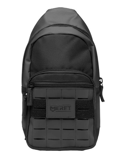MERET Recon 5 Sling Black Tactical Sling Bag — Black — Front