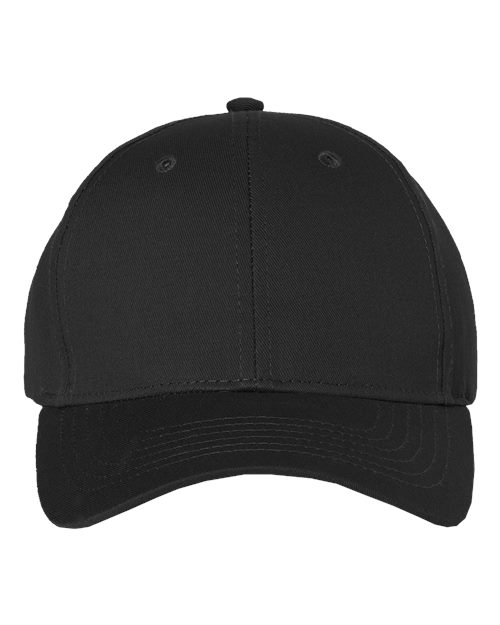 Valucap Cotton Twill Cap — Black — Front