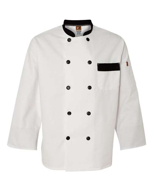 Chef Designs Garnish Chef Coat — White — Front