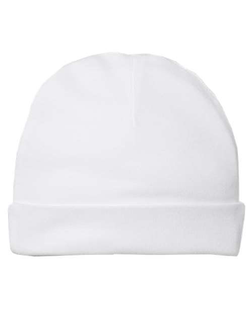 Rabbit Skins Infant Baby Rib Beanie — White — Front