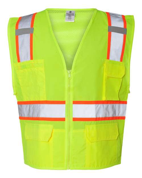 Kishigo Unisex Ultra-Cool™ Solid Front Vest with Mesh Back — Lime — Front