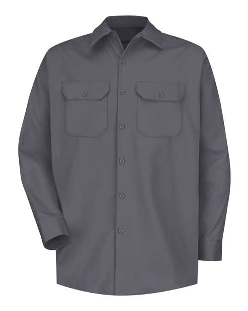 Red Kap Men's Deluxe Heavyweight Cotton Shirt — Charcoal — Front