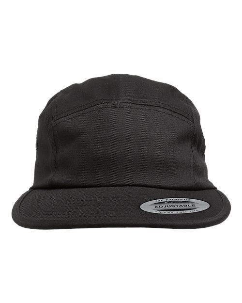 YP Classics Classic Jockey Flat Bill Cap — Black — Front