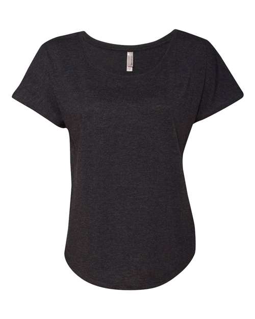 Next Level Women’s Triblend Dolman Tee — Vintage Black — Front