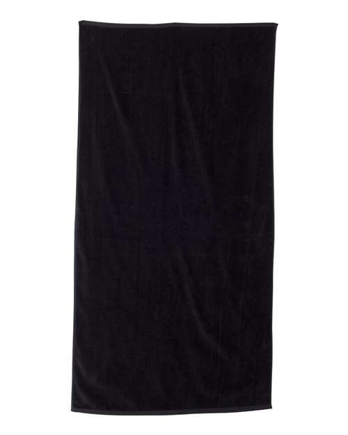 Carmel Towel Company Velour Beach Towel — Black — Side