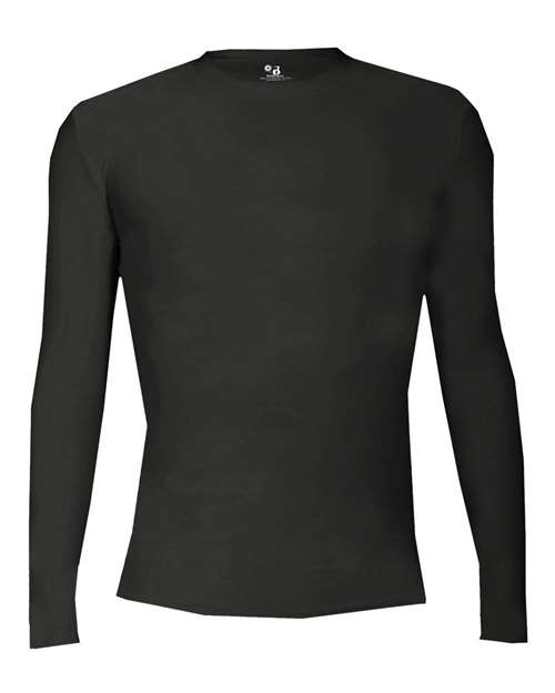 Badger Youth Pro-Compression Long Sleeve T-Shirt — Black — Front