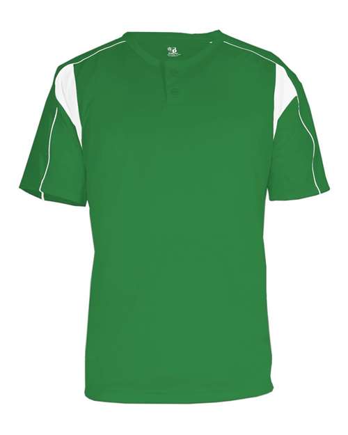 Alleson Athletic Youth B-Core Pro Placket Jersey — Kelly/ White — Front