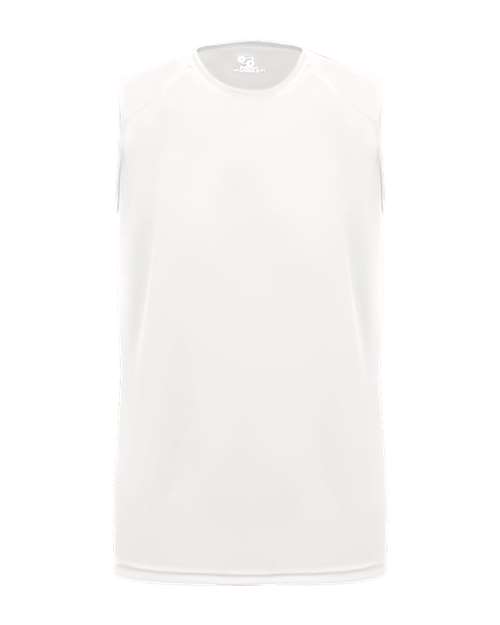 Badger Youth B-Core Sleeveless T-Shirt — White — Front