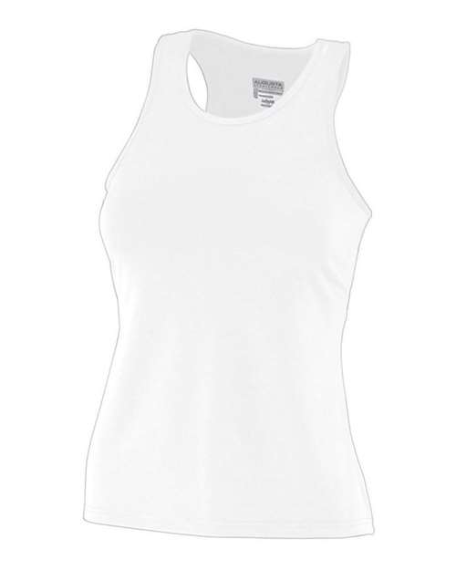 Augusta Sportswear Women's Solid Racerback Tank Top — White — Side